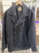 Royal Navy 'Pea' Coat, RN Naval P issue, double-breasted short-coat, three-quarter 90cm in length,