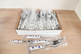 A large selection of contemporary Emma Bridgewater 'Blue Star' stainless steel cutlery, to include