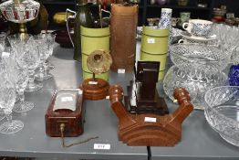 A quantity of early 20th-century Art Deco-style bakelite wares, to feature three wall light