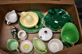 A selection of 20th-century novelty vegetable-themed tableware, to feature a Wedgwood leaf-formed