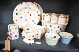 A selection of 20th-century Emma Bridgewater pottery 'Polka Dot' wares, to feature two small '