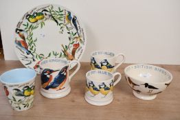 A selection of 20th-century Emma Bridgewater Pottery 'Birds' ware, to feature a 'Kingfisher' and '