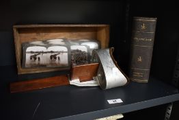 A fine Victorian American Underwood and Underwood stereoscope, featuring etched scrolled foliate