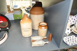 A selection of 20th-century salt-glazed stoneware, to include a large Doulton Lambeth two-tone
