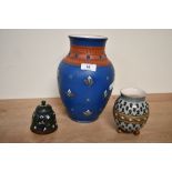 A late 19th to early 20th-century German Villeroy and Boch Mettlach pottery vase, featuring raised