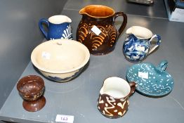 Of local interest, a selection of 20th-century Wetheriggs Pottery, to feature ewers of varying