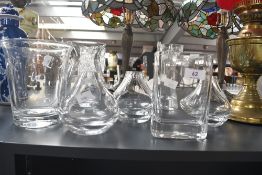 A selection of 20th-century LSA International glass vases, all with stickers, (7), condition is