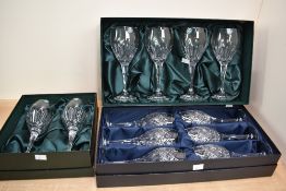 Six 20th-century Thomas Webb crystal cut goblets, both in original presentation boxes; sold with six
