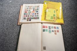 A small 20th-century stamp collection in two albums and loose folder, mixed condition.
