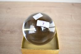 A 20th-century Orbuculum, approximately 11cm in diameter, condition is consistent with age and