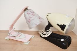 Two mid 20th-century Art Deco-style bakelite desk lamps, to feature a Solilux Original Hanau