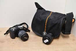 A Samsung GX 1L digital camera with a Schneider-Kreuznach 1:4-5,6 D-Xenon 50-200mm lens and