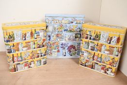 Three 20th-century Emma Bridgewater 'Setting Up Home' metal tins, to feature one cereal and two