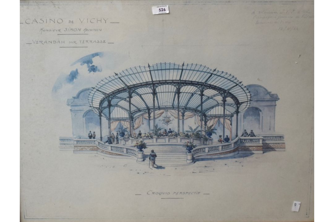 After Gustave Louis Simon (19th Century) Lithograph 'Casino de Vichy', a 20th century reproduction - Image 1 of 4