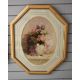 A pair of 20th Century lithographs, floral still life studies in oval form, within stepped - Image 3 of 3