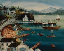 *Local Interest* After Anne Blundell (British Contemporary) Lithograph 'Sunny Ambleside', a niave