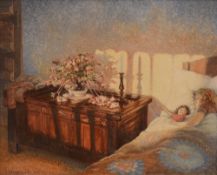 *Local Interest* Stephen J. Darbishire (British B.1940) Oil on board 'Afternoon Nap', a sunlit