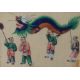 A pair of Chinese watercolours on paper, vibrant traditional scenes, within card mounts and - Image 1 of 4