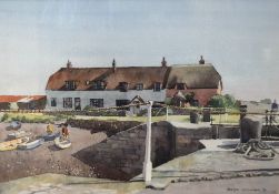Ralph Wilkinson (British 20th Century) Watercolour 'Porlock Weir', a study of the Somerset village