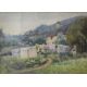 C Marr (British 20th Century) Watercolour, a cottage garden in summer with washing hung out to - Image 1 of 5