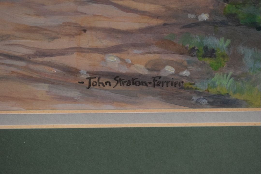 John Straton Ferrier (British 20th Century) Acrylic 'The Annan at Rabbit Island', a river scene with - Image 4 of 6