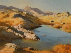 *Local Interest* Vivienne Pooley (British b.1944) Watercolour 'Small Frozen Tarn on Blake Rigg, with