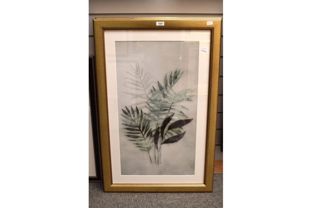 A pair of contemporary lithographs, diffused botanical studies, within card mounts and moulded - Image 2 of 5
