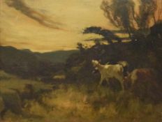 Attributed to P.R.M Mackie* (19th Century) Oil on board 'End of a Summer Day', a pastoral scene with