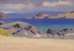 *Local Interest* Phillip Macleod-Coupe (British 1944-2013) Oil on board 'Ross of Mull from Iona',
