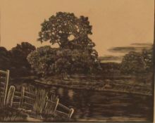 *Local Interest* After George Francis Reiss (British 1893 - 1973) Etching 'The Bend of the River', a