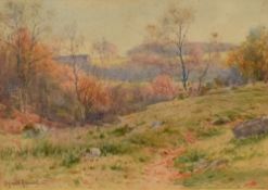 *Local Interest* Reginald Aspinwall (British 1858-1921) Watercolour 'Lune Valley', an autumnal rural