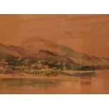 William Welsh (British 20th Century) Watercolour 'Children's Pool, Llanfairfechen' a study of the