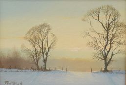 *Local Interest* Robert Ritchie (British Contemporary) Oil on canvas, a rural winter landscape at
