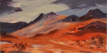 *Local Interest* A 20th Century lithograph 'Langdale Pikes', a vibrant impressionistic landscape