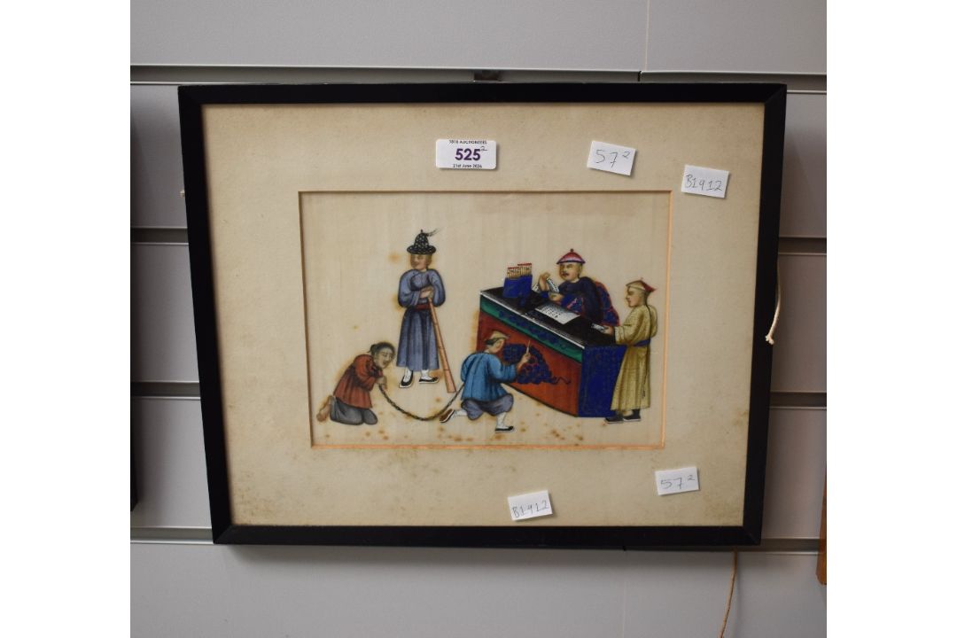 A pair of Chinese watercolours on paper, vibrant traditional scenes, within card mounts and - Image 3 of 4