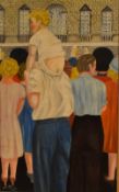 William Robert Dafter (British 1901-1994) Oil on board 'Good View', depicting a young boy on his