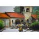 Edgardo Saemiento (20th Century) Oil on canvas, a study of a temple with figures, signed and - Image 3 of 5