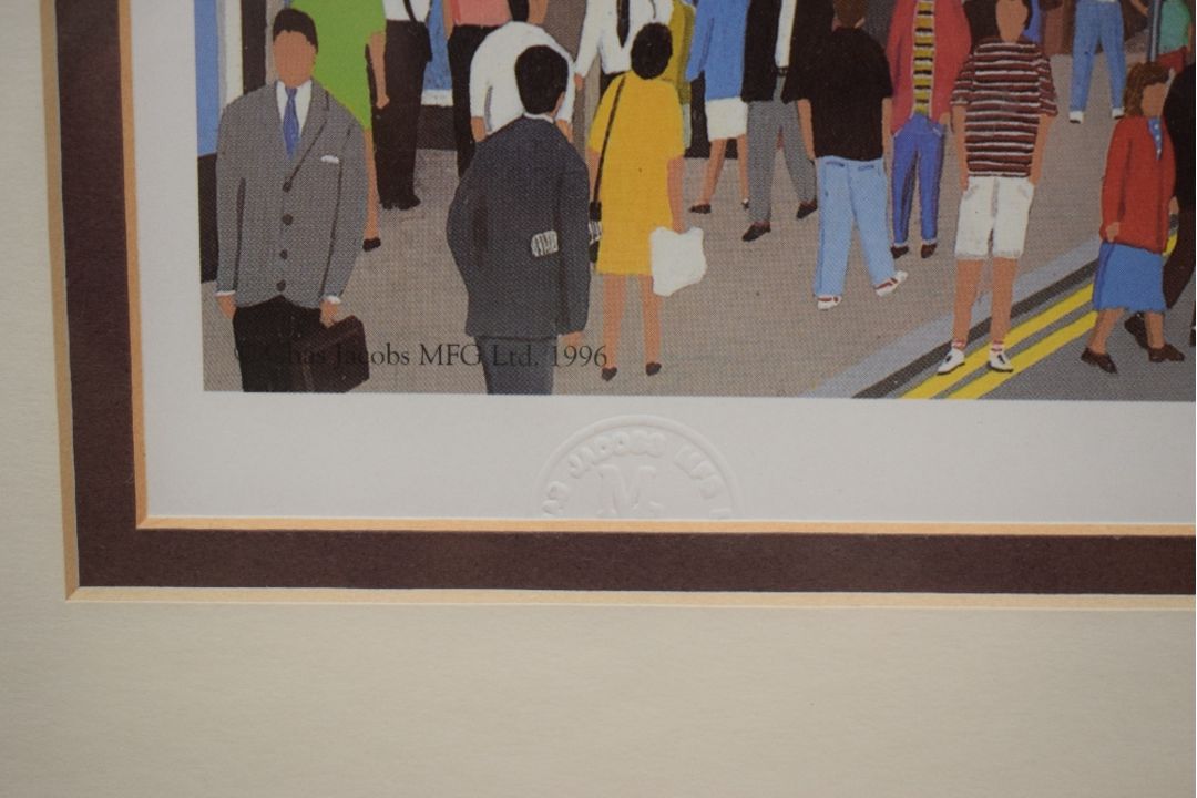 After Chas Jacobs (British Contemporary) Lithograph 'Eastgate Chester', a vibrant street scene, - Image 5 of 6