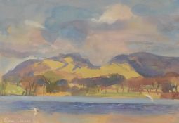 *Local Interest* Fiona Clucas (British Contemporary) Mixed Media 'April Sun, Elterwater', a Lake