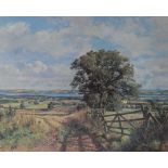 After James McIntosh Patrick (British 1907 - 1998) Lithograph 'Carse Farmland', signed in pencil