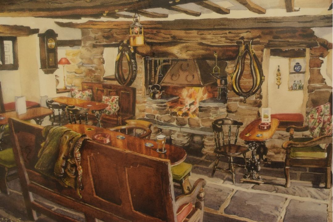 *Local Interest* After Judy Boyes (British b.1943) Lithograph 'Opening Time at the Inn', a Lake - Image 3 of 6