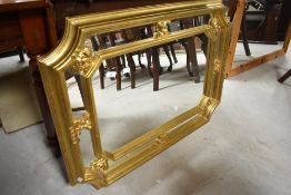 A modern gilt frame wall mirror, approx. 95 x 72cm