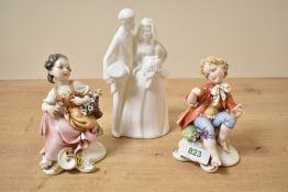 A Royal Doulton bone china Images series figure group 'Bride and Groom' HN 3281 sold together with