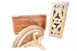 Two early to mid 20th-century hard wood boxes, to feature a hand carved example; sold with a