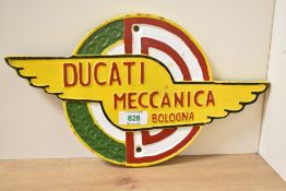 A painted wall plaque for Ducati Meccanica Bologna 33cm wide
