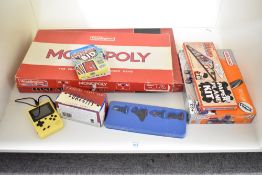 Mixed Games, TSR Bed Storm Rising, Waddingtons Monopoly, Hasbro Monopoly Deal and Bid, Meccano 3