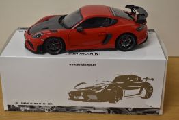 Minichamps 1:18 Scale Die-cast, Porshe Cayman GT4 RS 2024, boxed with internal packaging present,