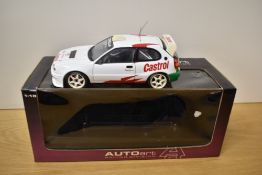 Autoart 1:18 Scale Die-cast, Toyota Corolla Rally, boxed with internal packaging present, been on