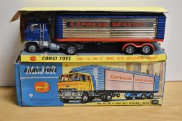 Corgi Die-cast, 1137 Ford Tilt Cab H Series with Detachable Trailer, Express Services, no figure, on
