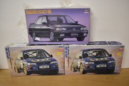 Hasegawa Hobby Kits, 20297 Subaru Impreza Limited Edition x2, 24004 Subaru Legacy RS, all appear